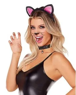 Spirit Halloween Black And Pink Cat Costume Kit -Easy Costumes Sales 00186742 b