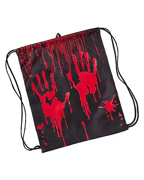Spirit Halloween Black Blood Drip Cinch Bag 3 Spirit Halloween Black Blood Drip Cinch Bag