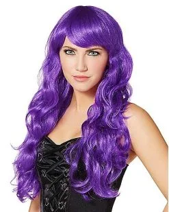 Spirit Halloween Purple Curls Wig