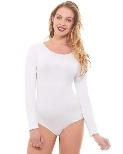 Spirit Halloween Long Sleeve White Bodysuit