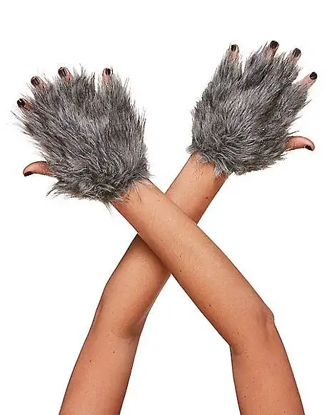 Spirit Halloween Faux Fur Wolf Gloves 2 Spirit Halloween Faux Fur Wolf Gloves