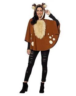 Spirit Halloween Adult Faux Fur Deer Poncho
