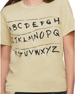 Spirit Halloween Adult Alphabet Wall T Shirt - Stranger Things -Easy Costumes Sales 01381979 c