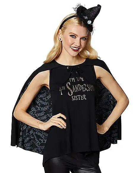 Spirit Halloween Fourth Sanderson Sister Caped T Shirt - Hocus Pocus 4 Spirit Halloween Fourth Sanderson Sister Caped T Shirt - Hocus Pocus - Image 2