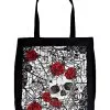 Spirit Halloween Skull And Roses Tote Bag -Easy Costumes Sales 01424431 a