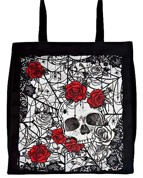 Spirit Halloween Skull And Roses Tote Bag 4 Spirit Halloween Skull And Roses Tote Bag - Image 2