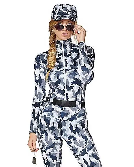 Spirit Halloween Adult Snow Camo Military Catsuit Costume 5 Spirit Halloween Adult Snow Camo Military Catsuit Costume - Image 3