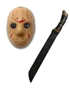 Spirit Halloween Jason Voorhees Half Mask And Machete Kit - Friday The 13th -Easy Costumes Sales 01436484 b