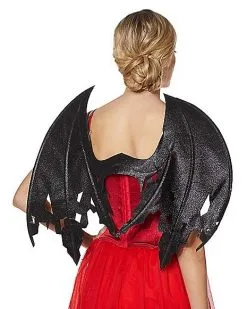 Spirit Halloween Black Glitter Devil Wings
