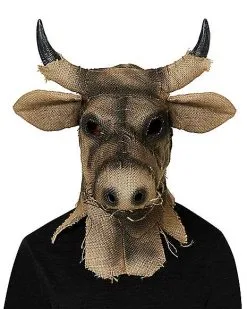 Spirit Halloween Moving Mouth Bull Scarecrow Full Mask