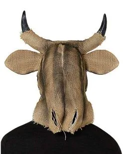 Spirit Halloween Moving Mouth Bull Scarecrow Full Mask -Easy Costumes Sales 01471218 c