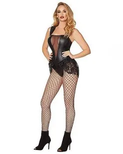 Spirit Halloween Adult Black Faux Leather And Lace Bodysuit 11 Spirit Halloween Adult Black Faux Leather And Lace Bodysuit -Easy Costumes Sales 01481183 c