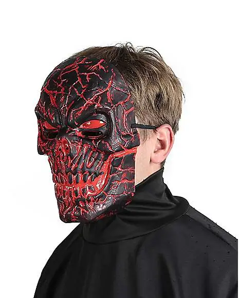Spirit Halloween Light-Up LED Horror Scorched Skull Half Mask 3 Spirit Halloween Light-Up LED Horror Scorched Skull Half Mask