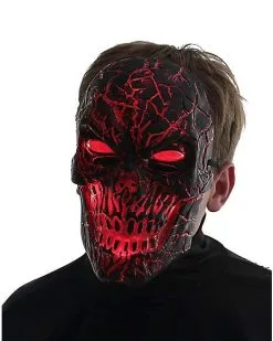 Spirit Halloween Light-Up LED Horror Scorched Skull Half Mask 8 Spirit Halloween Light-Up LED Horror Scorched Skull Half Mask -Easy Costumes Sales 01486737 c