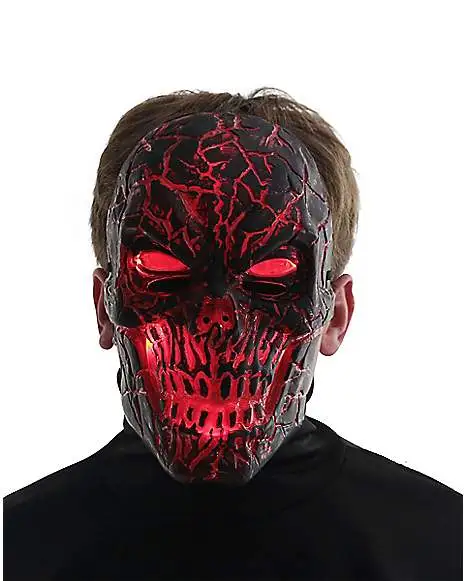 Spirit Halloween Light-Up LED Horror Scorched Skull Half Mask 6 Spirit Halloween Light-Up LED Horror Scorched Skull Half Mask - Image 4