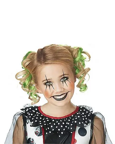 Spirit Halloween Green Curly Clips Hair Extensions 3 Spirit Halloween Green Curly Clips Hair Extensions