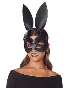 Spirit Halloween Black Bunny Eye Mask