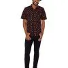 Spirit Halloween Pumpkin Print Button Down Shirt -Easy Costumes Sales 01526292 a