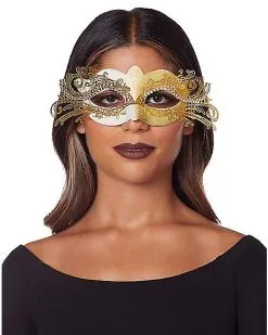 Spirit Halloween Gold Intricate Eye Mask -Easy Costumes Sales 01530195 c