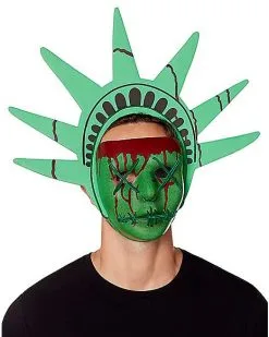Spirit Halloween EL Wire LED Lady Liberty Half Mask - The Purge -Easy Costumes Sales 01546357 c