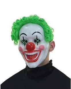 Spirit Halloween Light Up El Wire Jokes On You Clown Half Mask -Easy Costumes Sales 01548684 c