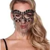 Spirit Halloween Rhinestone Fringe Eye Mask -Easy Costumes Sales 01549732 a