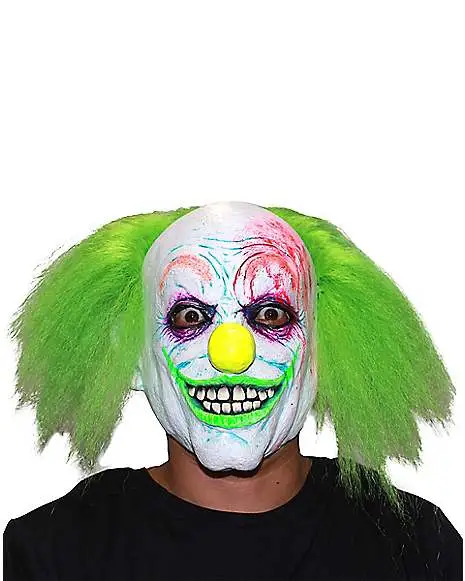 Spirit Halloween Neon Green Hair Clown Full Mask 3 Spirit Halloween Neon Green Hair Clown Full Mask
