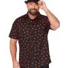 Spirit Halloween Pumpkin Print Button Down Plus Size Shirt 2 Spirit Halloween Pumpkin Print Button Down Plus Size Shirt -Easy Costumes Sales 01557941 a
