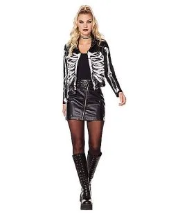 Spirit Halloween Adult Cropped Skeleton Jacket