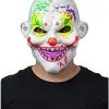 Spirit Halloween Black Light Neon Clown Full Mask -Easy Costumes Sales 01577659 a