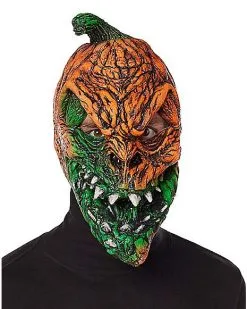 Spirit Halloween UV Light Reactive Pumpkin Half Mask