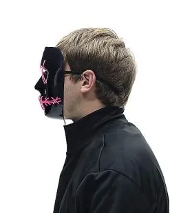 Spirit Halloween Light-Up El Wire Green And Pink Stitched Half Mask 7 Spirit Halloween Light-Up El Wire Green And Pink Stitched Half Mask -Easy Costumes Sales 01581735 c