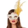 Spirit Halloween Gold Feather And Lace Eye Half Mask -Easy Costumes Sales 01587898 a