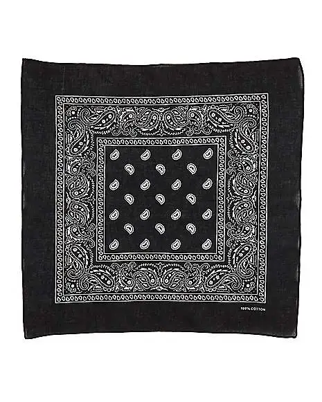 Spirit Halloween Black Paisley Bandana 4 Spirit Halloween Black Paisley Bandana - Image 2