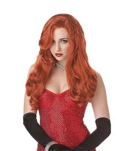 Spirit Halloween Red Silver Screen Sensation Wig