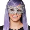 Spirit Halloween Ribbon Rhinestone Half Mask